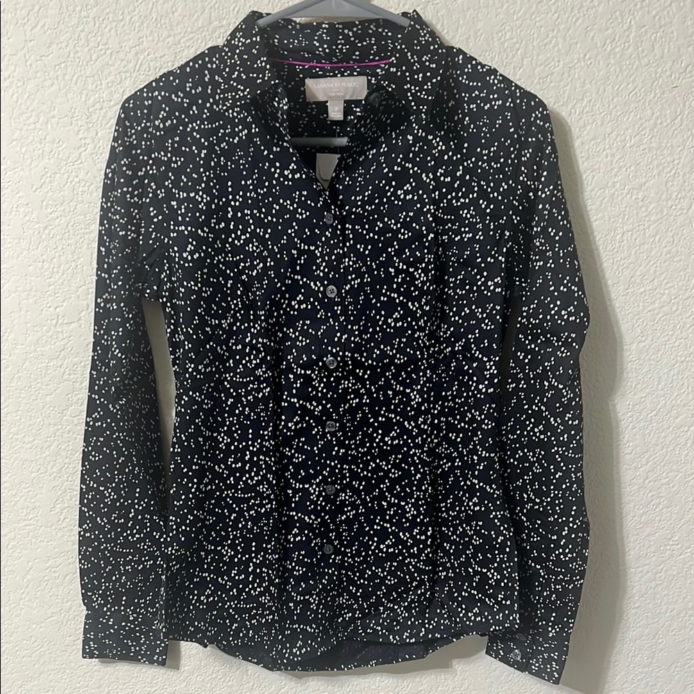 Banana Republic Black and White Polka Dot Blouse